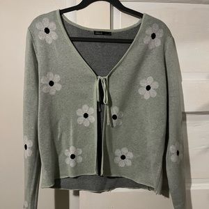 Floral Front Tie Cardigan